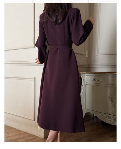 Maya Trench One-Piece Jurk – Zwart / Wine