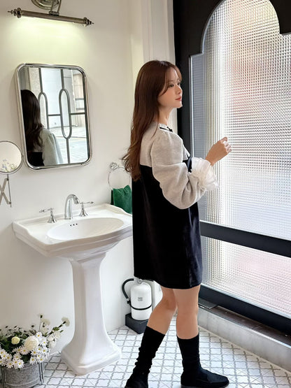 Pearl Velvet Mini Dress – Korean Boutique Style