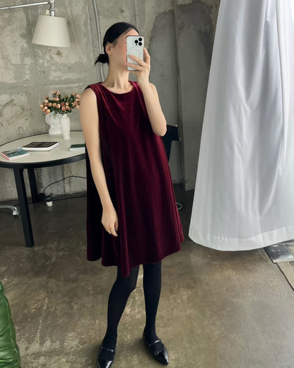 Velvet A-Line Mini Jurk – Tijdloos & Elegant