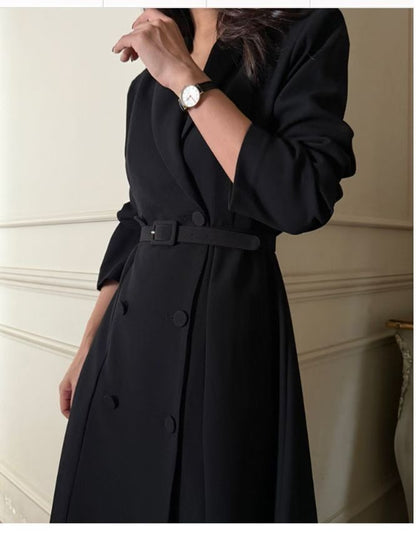 Maya Trench One-Piece Jurk – Zwart / Wine