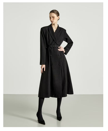 Maya Trench One-Piece Jurk – Zwart / Wine