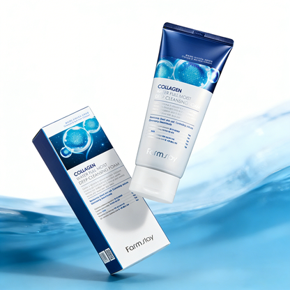 Farmstay Collagen Water Full Moist Deep Cleansing Foam 180ml | Hydraterende Cleanser – MyKStyle