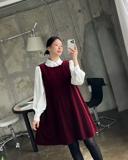 Velvet A-Line Mini Jurk – Tijdloos & Elegant