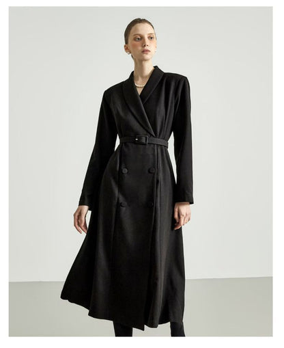 Maya Trench One-Piece Jurk – Zwart / Wine