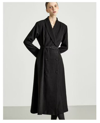 Maya Trench One-Piece Jurk – Zwart / Wine