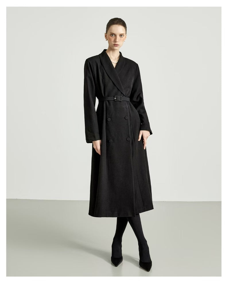 Maya Trench One-Piece Jurk – Zwart / Wine