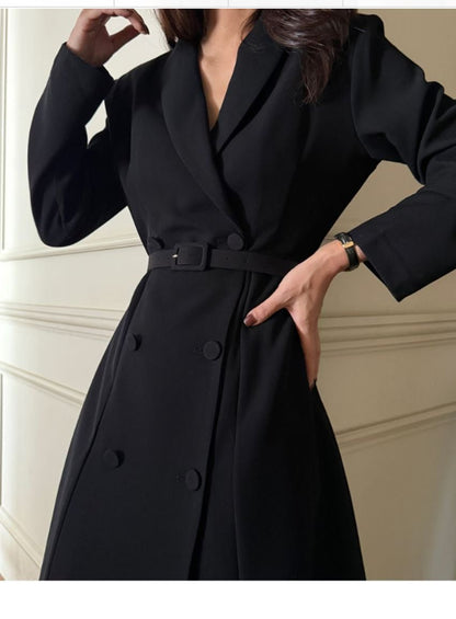 Maya Trench One-Piece Jurk – Zwart / Wine