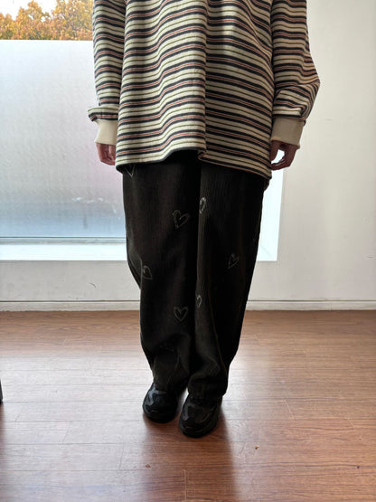 Vintage Stripe Polo Top – Korean Casual Fit