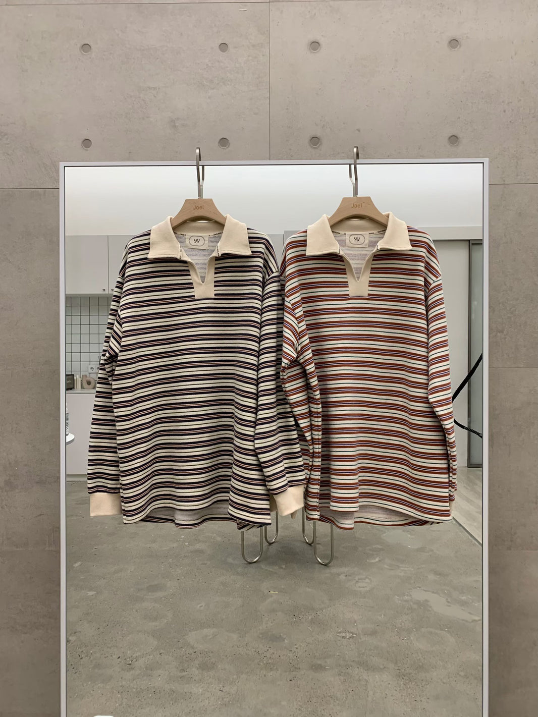 Vintage Stripe Polo Top – Korean Casual Fit