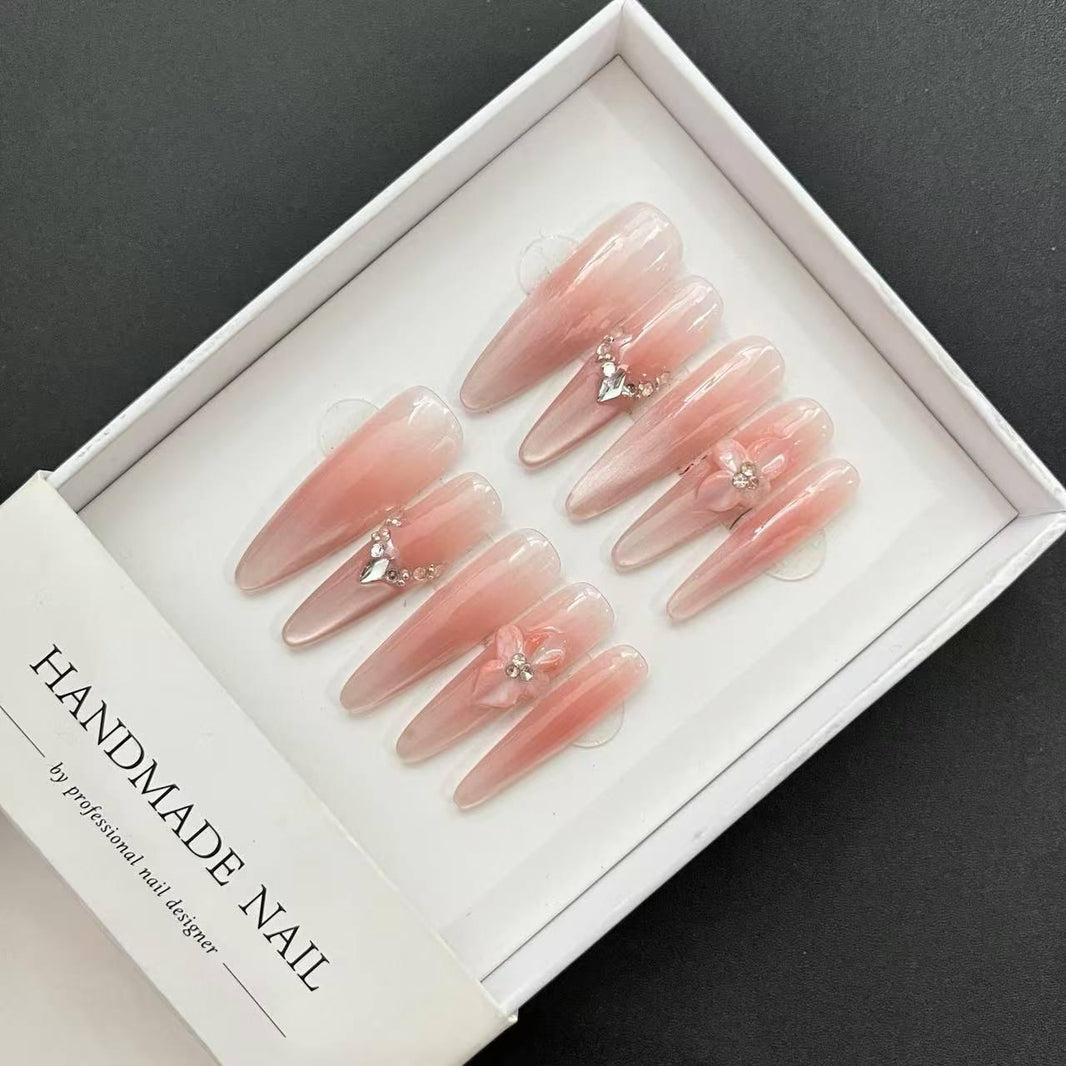 All - in - One Press - On Nail Kit – Peach Blossom Edition - Mykstyle