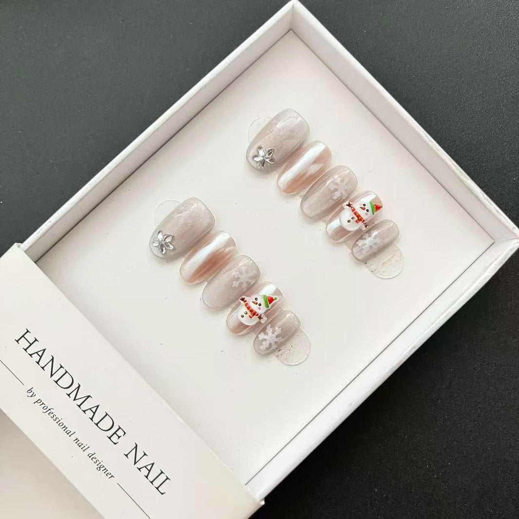 All - in - One Press - On Nail Kit – Snowkiss Pearl Winter - Mykstyle