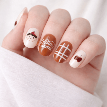 All - in - One Press - On Nail Kit - Sweet Choco Kawaii - Mykstyle
