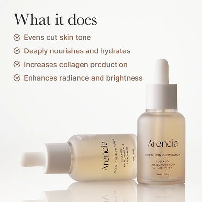 Arencia Rice Mucin Glow Serum 30ml | Hydraterend Glass Skin Serum – MyKStyle - Mykstyle