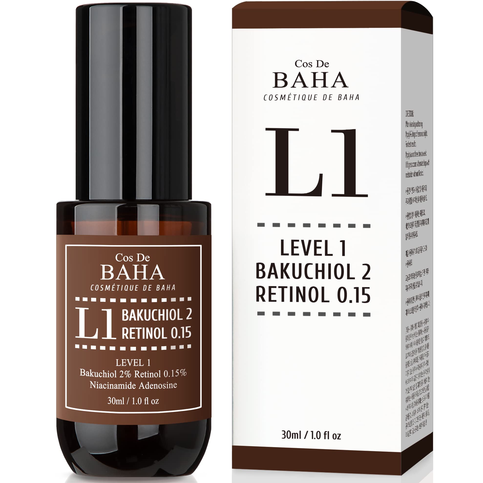 Cos De BAHA Level 1 Bakuchiol 2% Retinol 0.15% Serum 30ml | Beginner Retinol – MyKStyle - Mykstyle