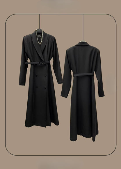 Maya Trench One-Piece Jurk – Zwart / Wine