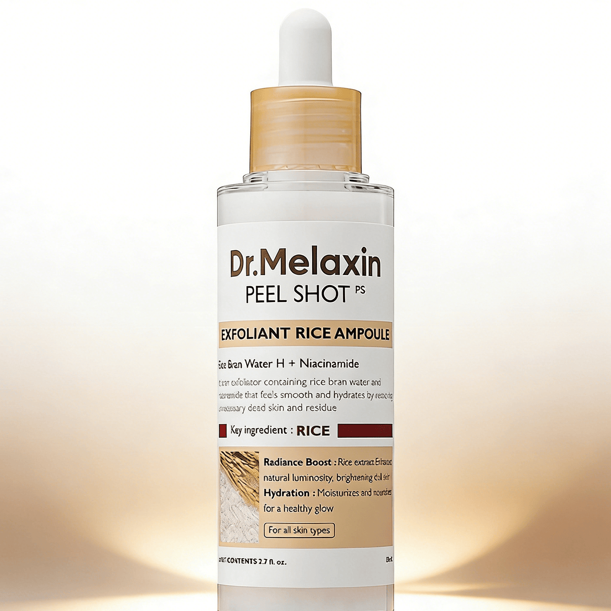 Dr. Melaxin Peel Shot Exfoliant White Rice Ampoule 80ml | Gentle Glow Renewal – MyKStyle - Mykstyle