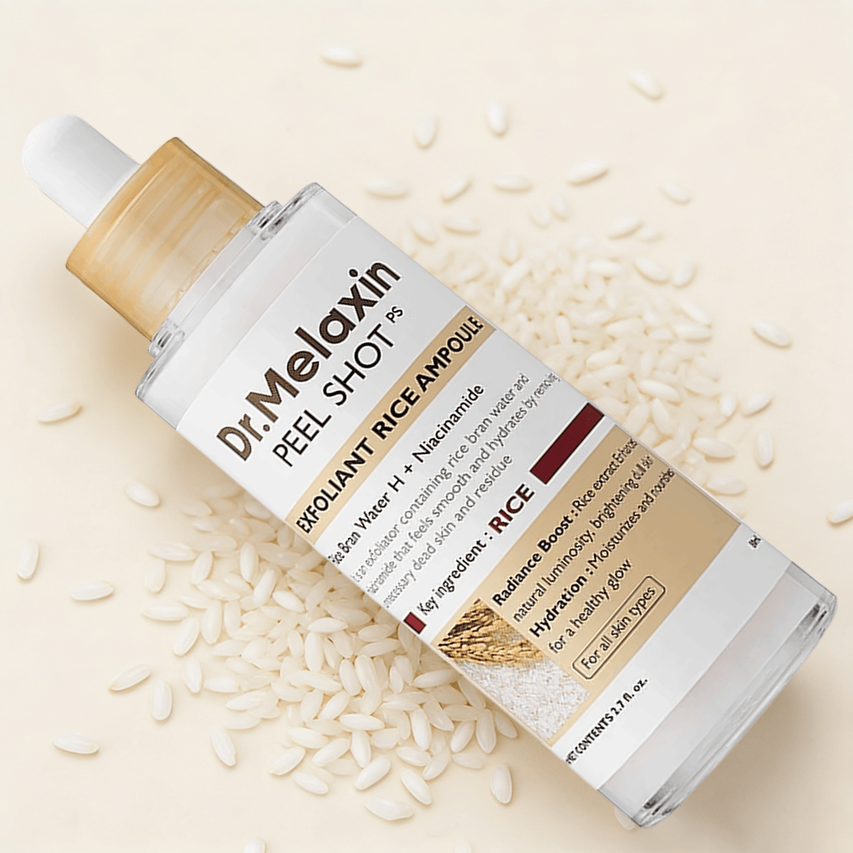 Dr. Melaxin Peel Shot Exfoliant White Rice Ampoule 80ml | Gentle Glow Renewal – MyKStyle - Mykstyle