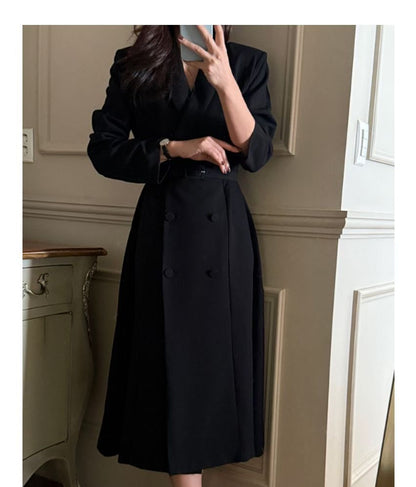 Maya Trench One-Piece Jurk – Zwart / Wine