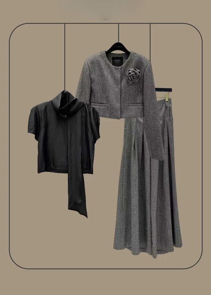 Cecile Draped Blouse – Black