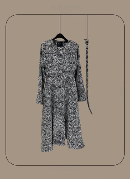 Elle Tweed Midi Jurk – Tijdloze Elegantie - Mykstyle