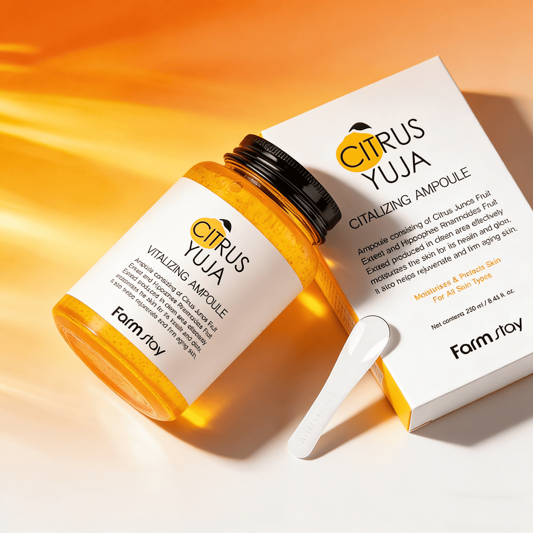 Farmstay Citrus Yuja Vitalizing Ampoule 250ml | Glow & Vitamin Serum – MyKStyle - Mykstyle