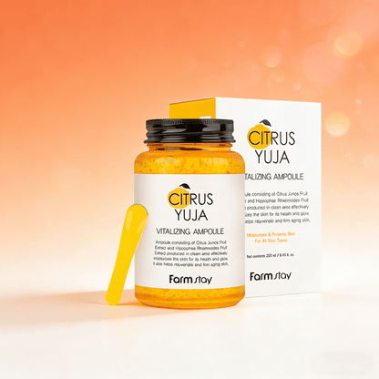 Farmstay Citrus Yuja Vitalizing Ampoule 250ml | Glow & Vitamin Serum – MyKStyle - Mykstyle