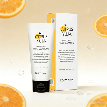 Farmstay Citrus Yuja Vitalizing Foam Cleansing 100ml | Verfrissende Glow Cleanser – MyKStyle - Mykstyle