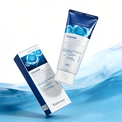 Farmstay Collagen Water Full Moist Deep Cleansing Foam 180ml | Hydraterende Cleanser – MyKStyle - Mykstyle