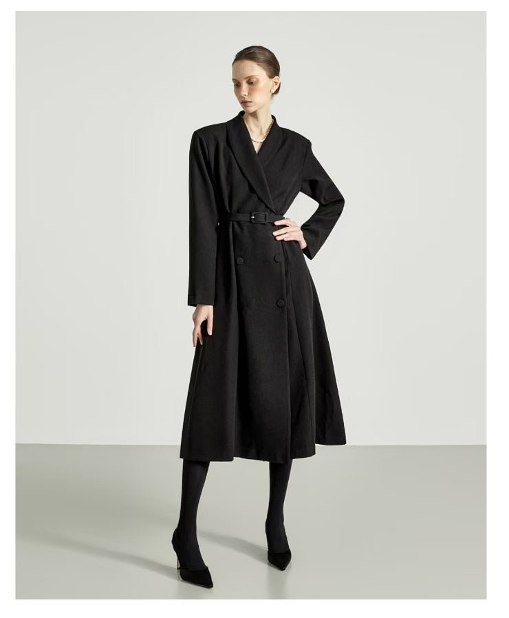 Maya Trench One-Piece Jurk – Zwart / Wine - Mykstyle